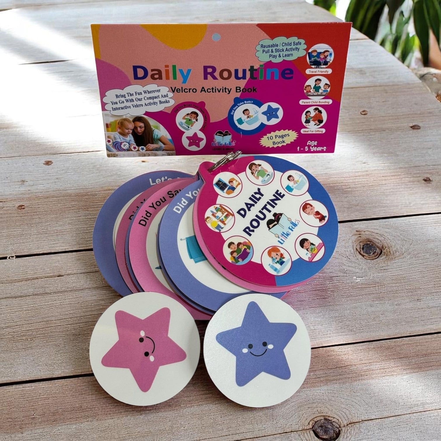 Engaging preschool learning activity book with round, detachable pages illustrating opposites, designed for hands-on learning www.usmile.toys